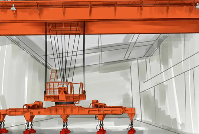 electric magnet overhead crane with rotating carrier-beam