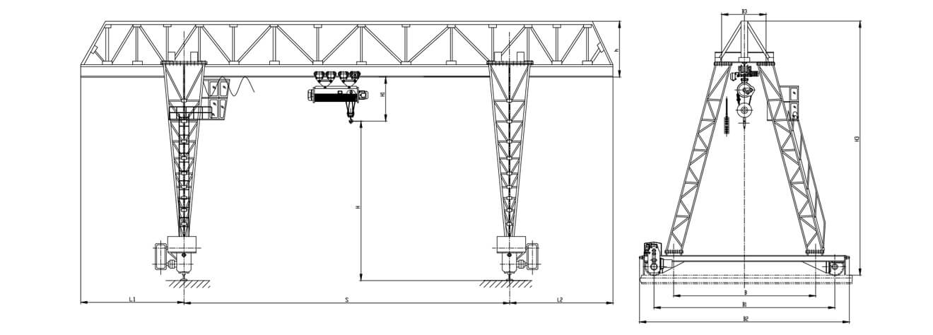 Trussed Structure Single Girder Gantry Crane